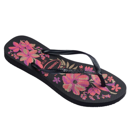 Chinelo Havaianas Slim Organic Preta / Cinza /Ouro
