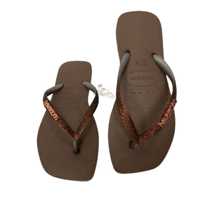 Chinelo Havaianas Slim Squared Glitter