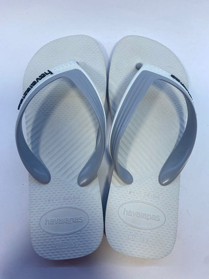 Chinelo Havaianas Dual Branco e Cinza Gelo