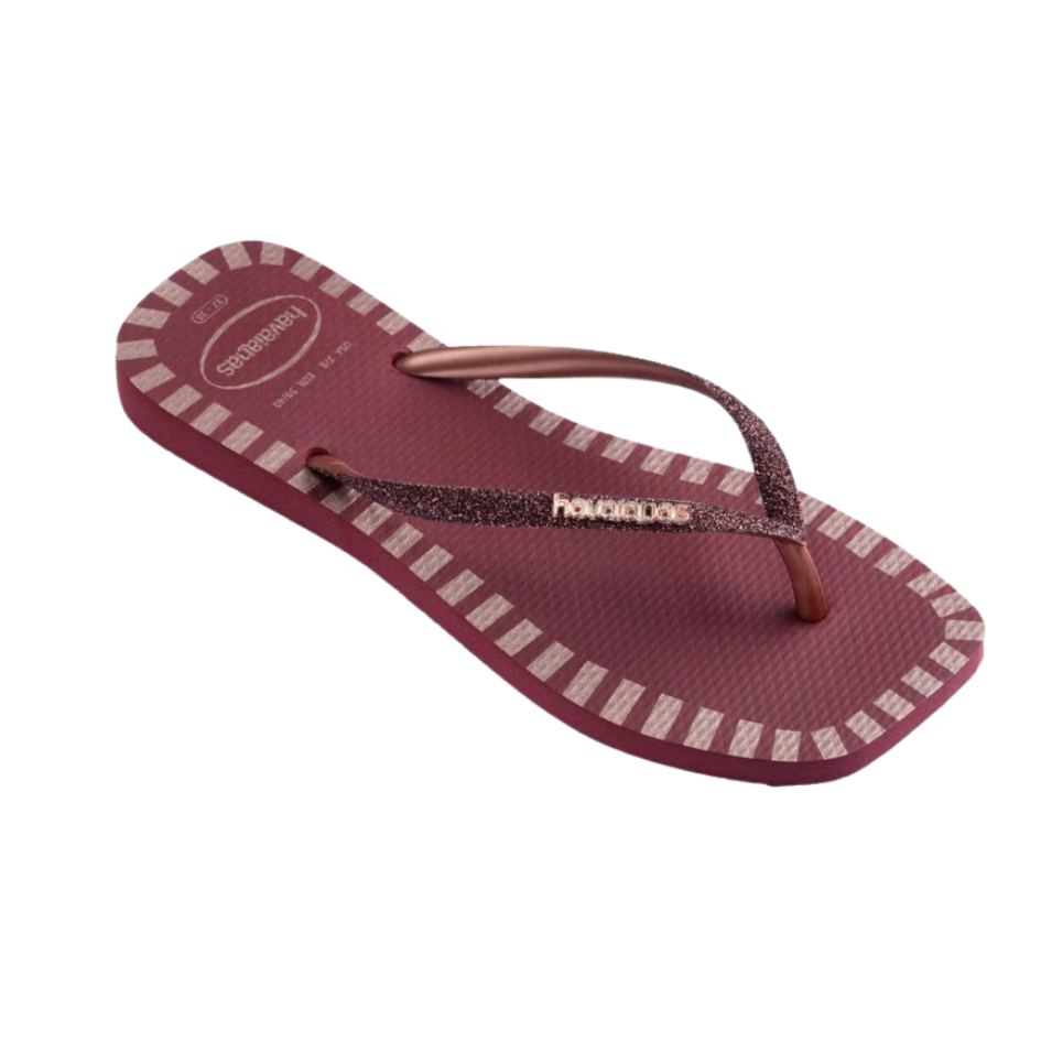 Chinelo Havaianas Glitter Contour Amaranto