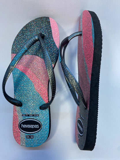 Chinelo Havaianas Slim Palette Glow Preta