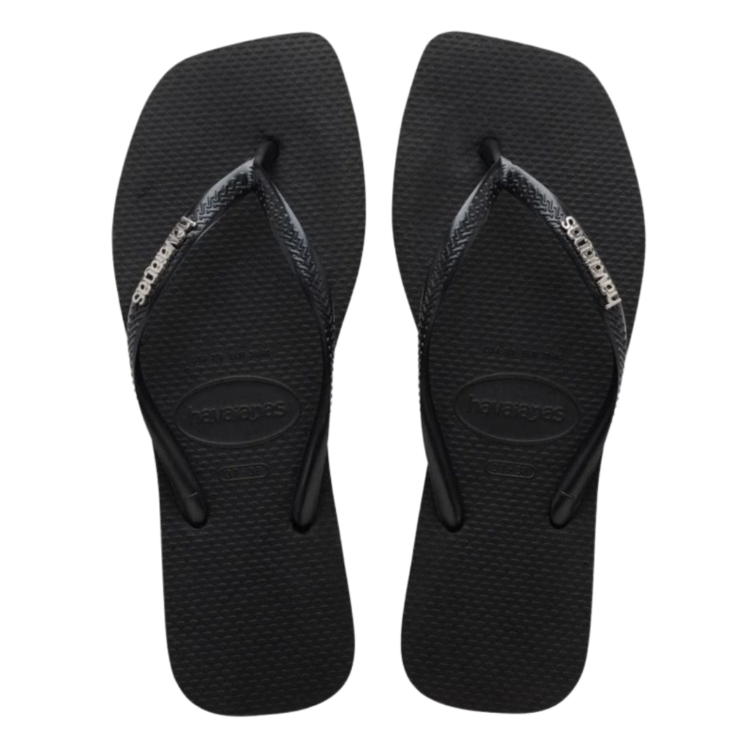 Chinelo Havaianas Slim Square Logo Metalic