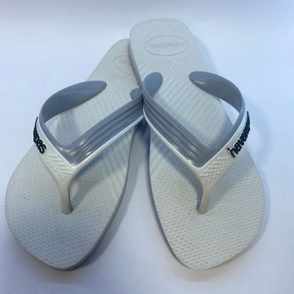 Chinelo Havaianas Dual Branco e Cinza Gelo