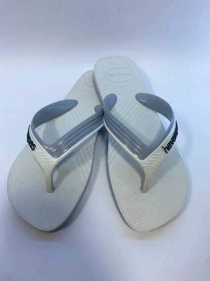 Chinelo Havaianas Dual Branco e Cinza Gelo