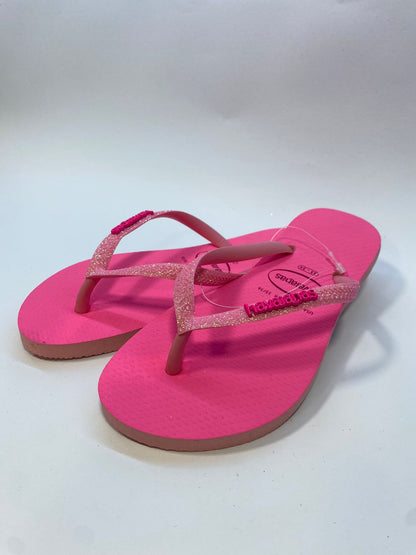 Chinelo Havaianas Slim Glitter Neon Rosa Macaron