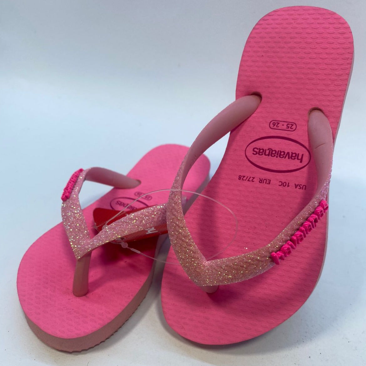 Chinelo Havaianas Kids Slim Glitter Neon Rosa Macaron