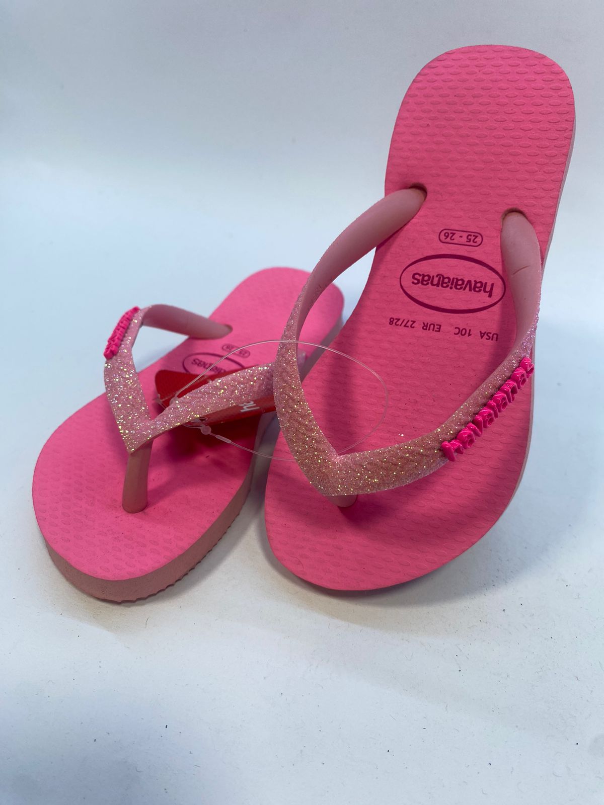 Chinelo Havaianas Kids Slim Glitter Neon Rosa Macaron