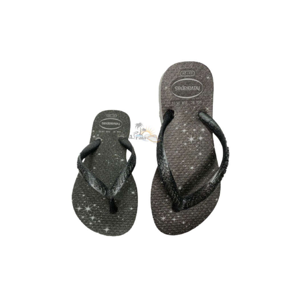 Chinelo Havaianas Kids Slim Gloss Cinza