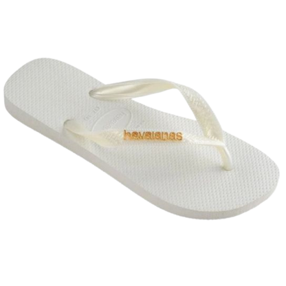 Chinelo Havaianas Top Logo Metalic Branca