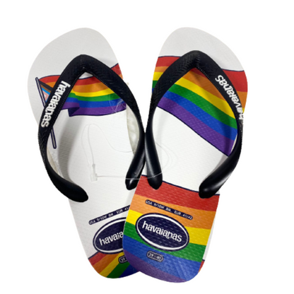 Chinelo Havaianas Top Pride Branco / Preto