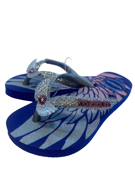 Chinelo Havaianas Slim Kids Glitter II Azul Naval