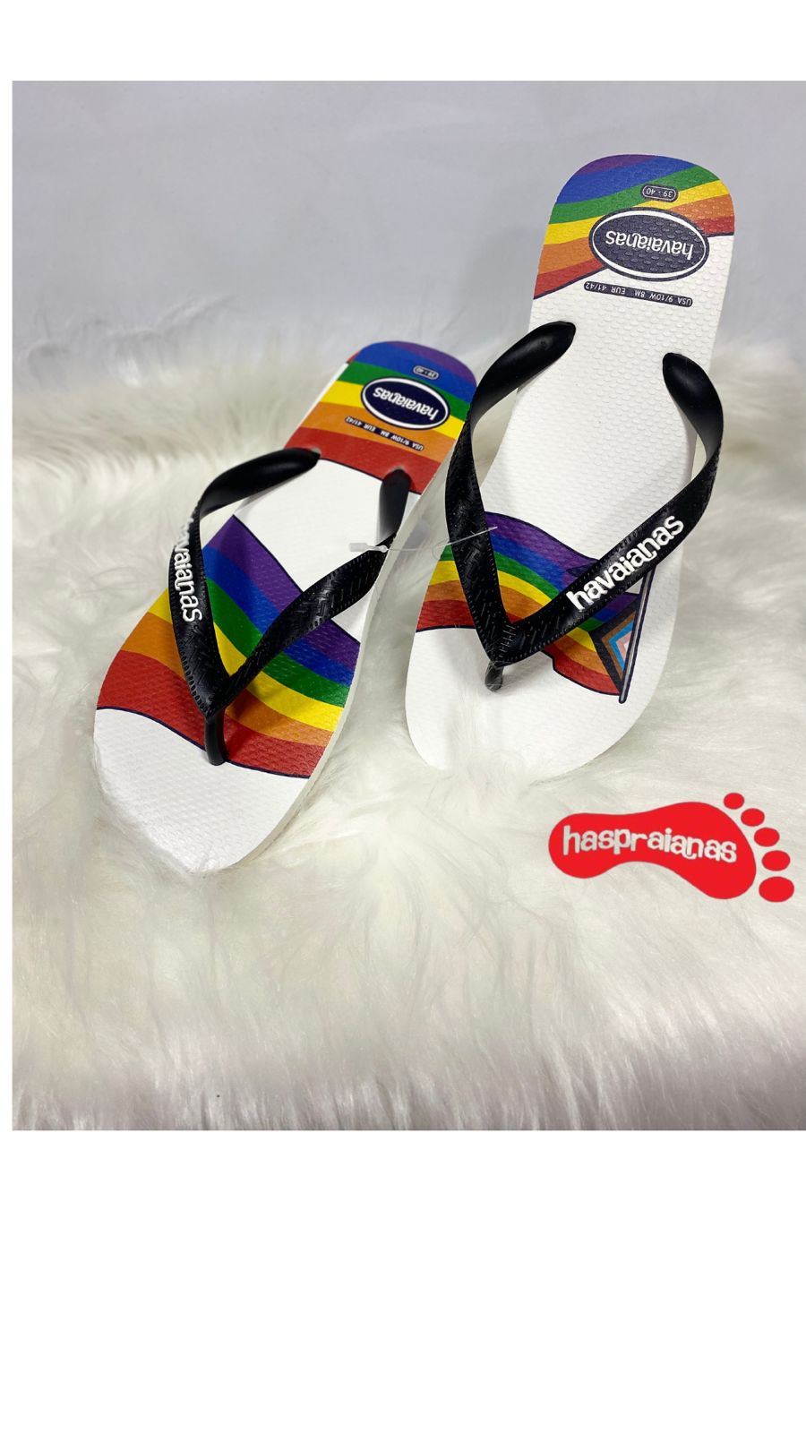 Chinelo Havaianas Top Pride Branco / Preto