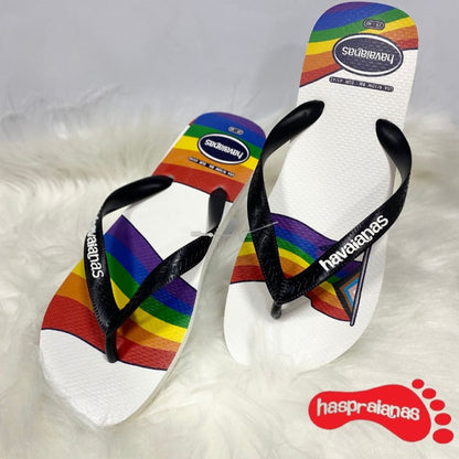 Chinelo Havaianas Top Pride Branco / Preto