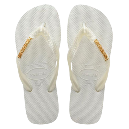 Chinelo Havaianas Top Logo Metalic Branca