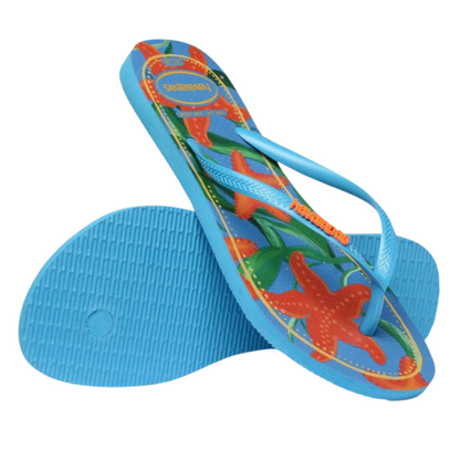 Chinelo Havaianas Slim Tropical Turquesa