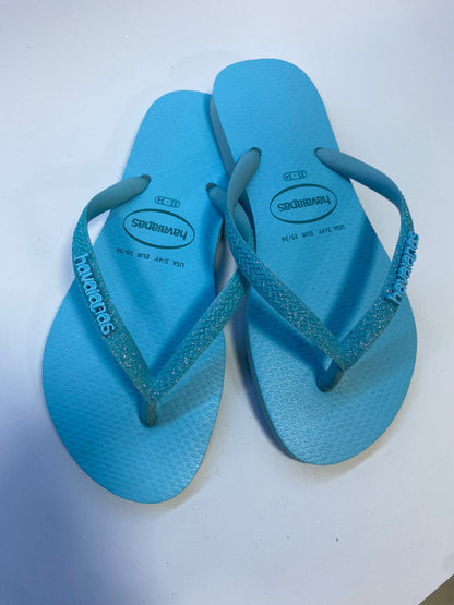 Chinelo Havaianas Slim Glitter Neon Azul Water