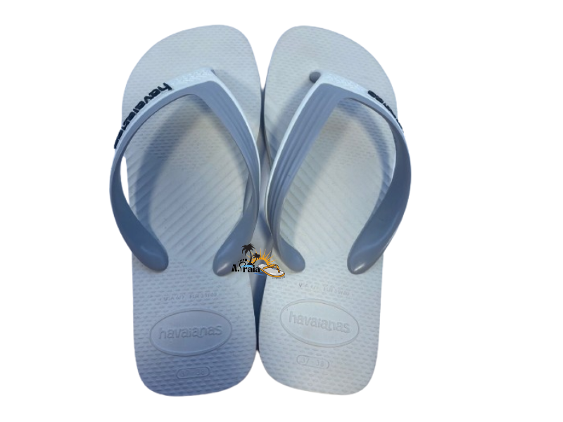 Chinelo Havaianas Dual Branco e Cinza Gelo