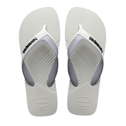 Chinelo Havaianas Dual Branco e Cinza Gelo