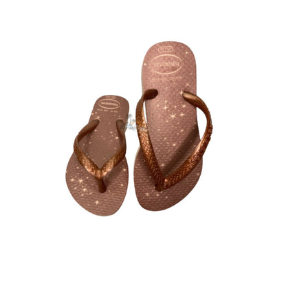 Chinelo Havaianas KIids Slim Gloss Rosa Ballet/Dourado