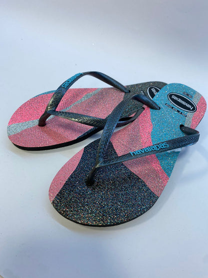 Chinelo Havaianas Slim Palette Glow Preta