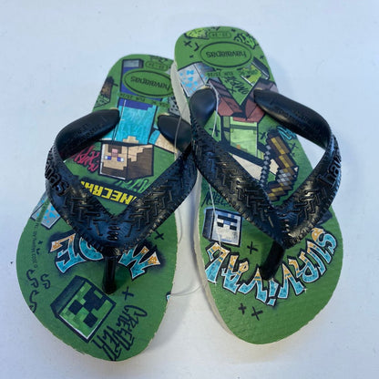 Chinelo Havaianas Kids Top Minecraft Bege Palha