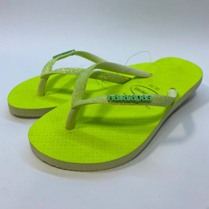 Chinelo Havaianas Slim Glitter Neon Lima