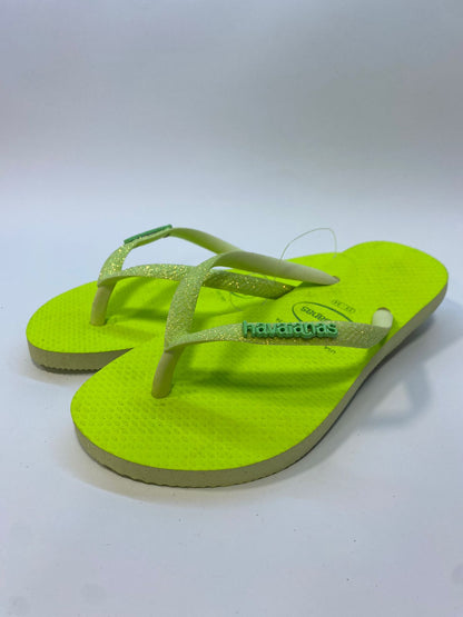 Chinelo Havaianas Slim Glitter Neon Lima