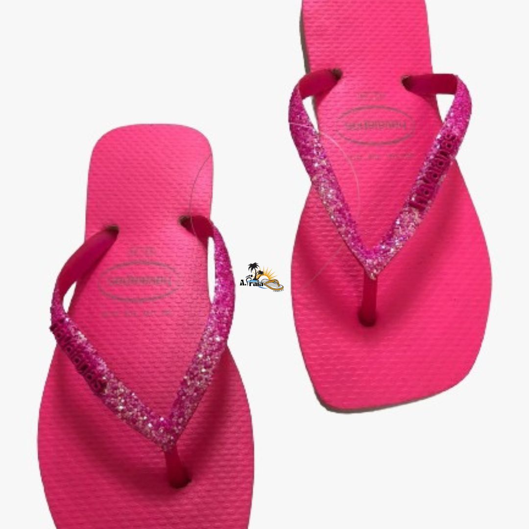 Chinelo Havaianas Slim Square G Neon