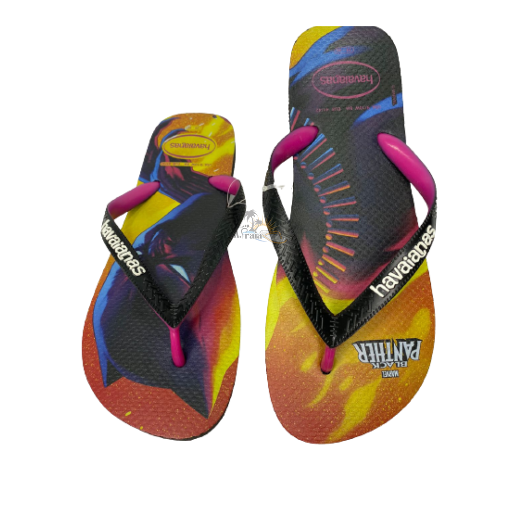 Chinelo Havaianas Top Marvel fc Preto/Pink Eletric