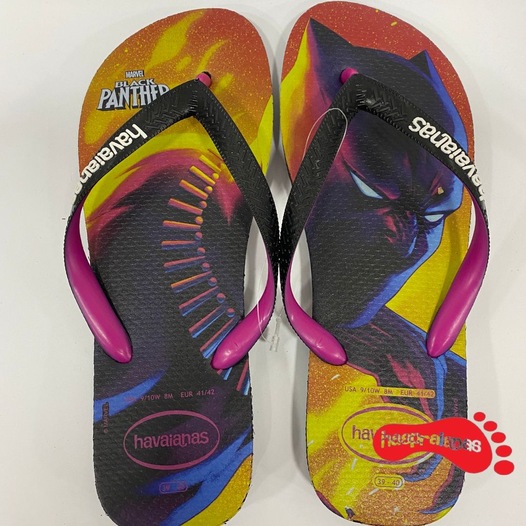 Chinelo Havaianas Top Marvel fc Preto/Pink Eletric