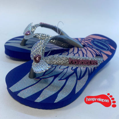 Chinelo Havaianas Slim Kids Glitter II Azul Naval