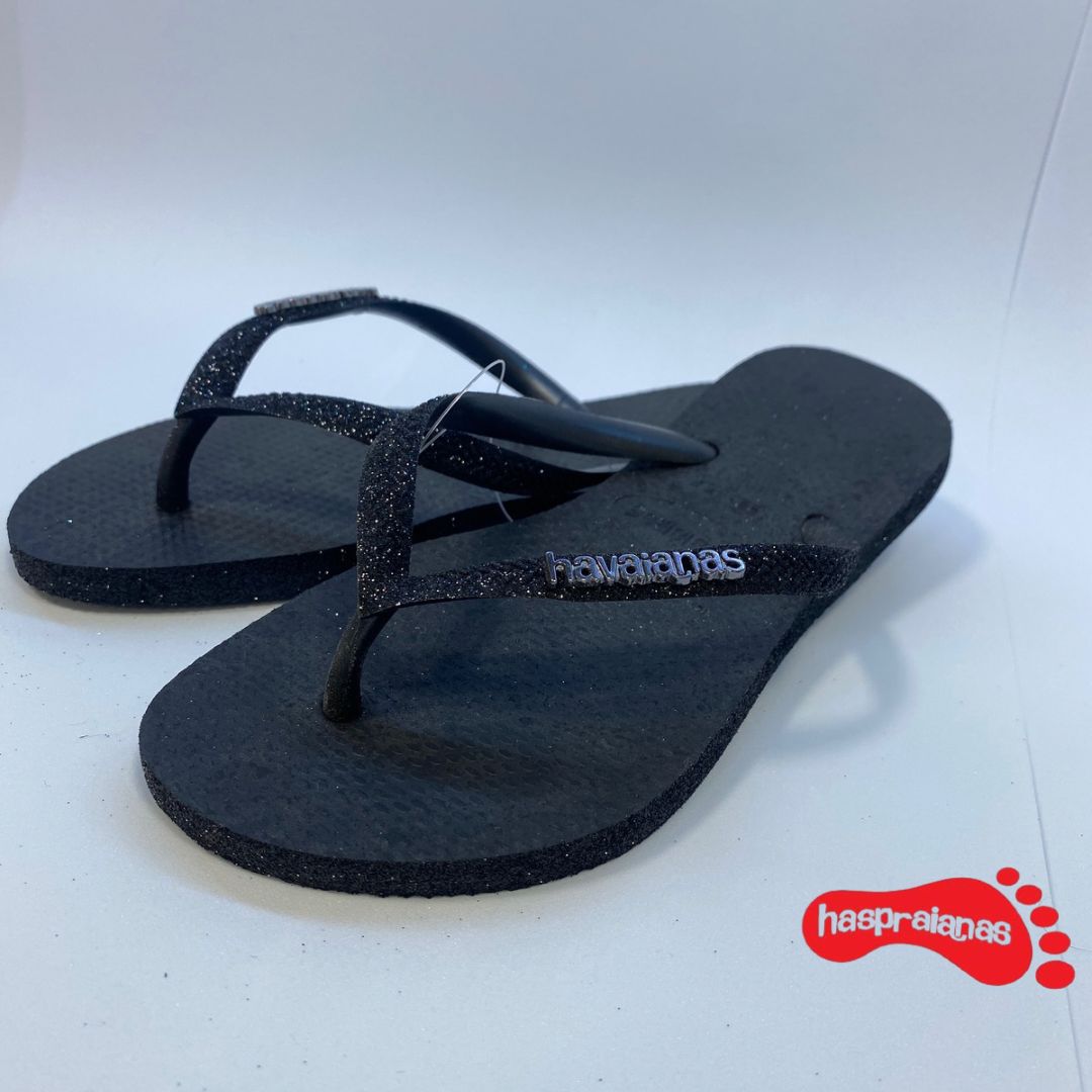 Chinelo Havaianas Slim Sparkle Preto