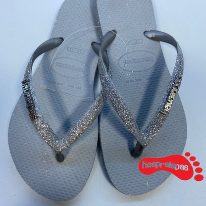 Chinelo Havaianas Slim Sparkle II Cinza Gelo