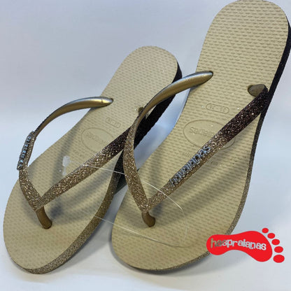 Chinelo Havaianas Slim Sparkle Areia