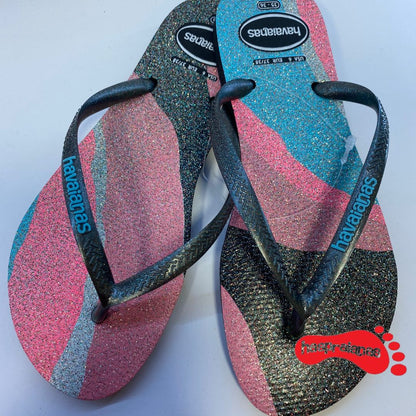 Chinelo Havaianas Slim Palette Glow Preta