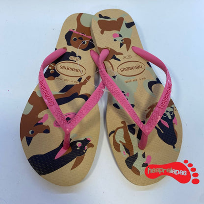 Chinelo Havaianas KIDS Slim Pets Dourado