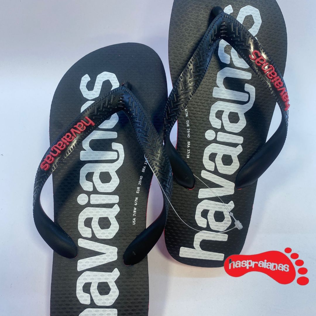 Chinelo Havaianas Top Logo Mania Vermelho Rubi