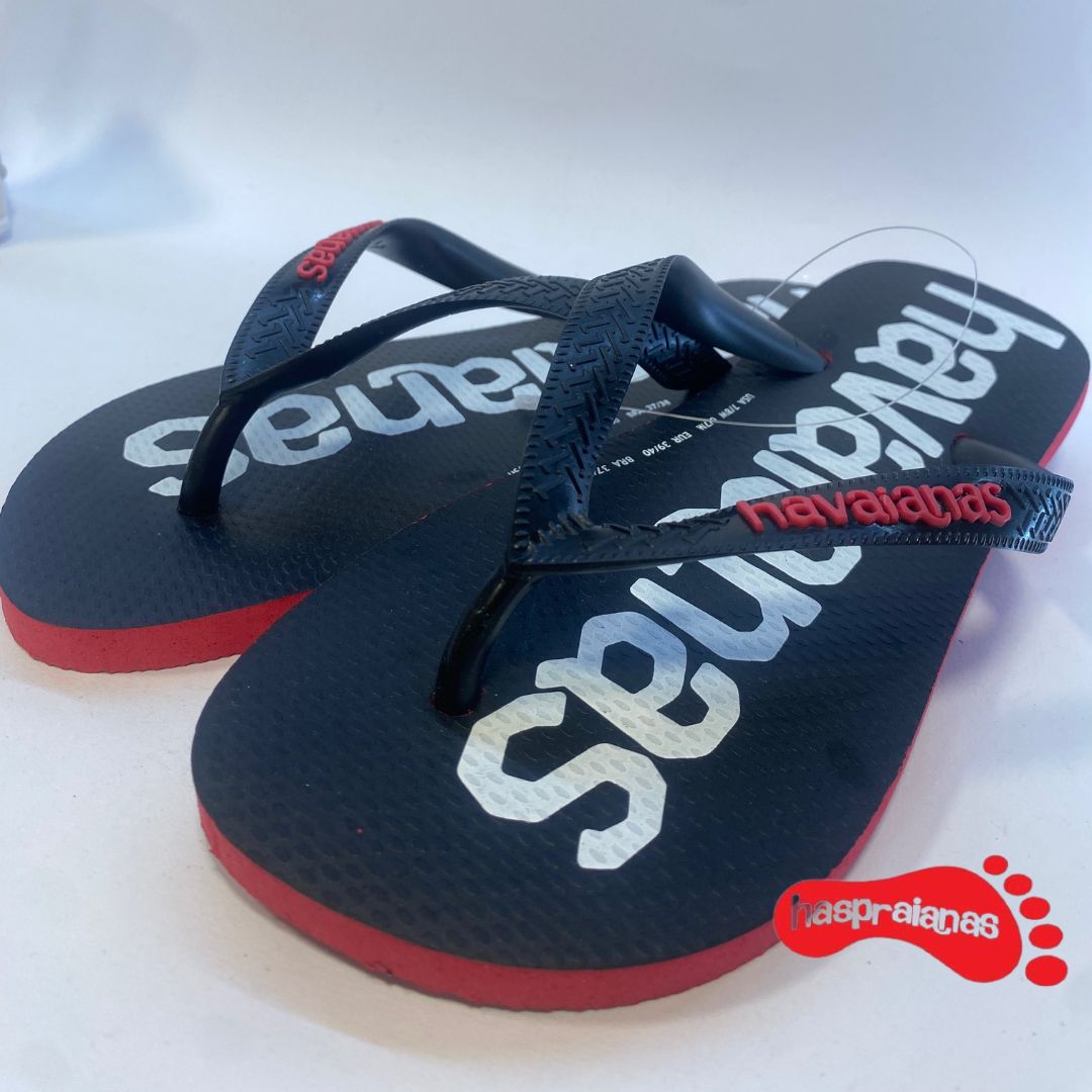 Chinelo Havaianas Top Logo Mania Vermelho Rubi