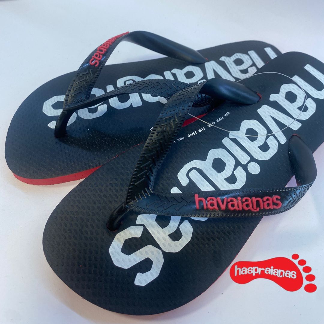 Chinelo Havaianas Top Logo Mania Vermelho Rubi