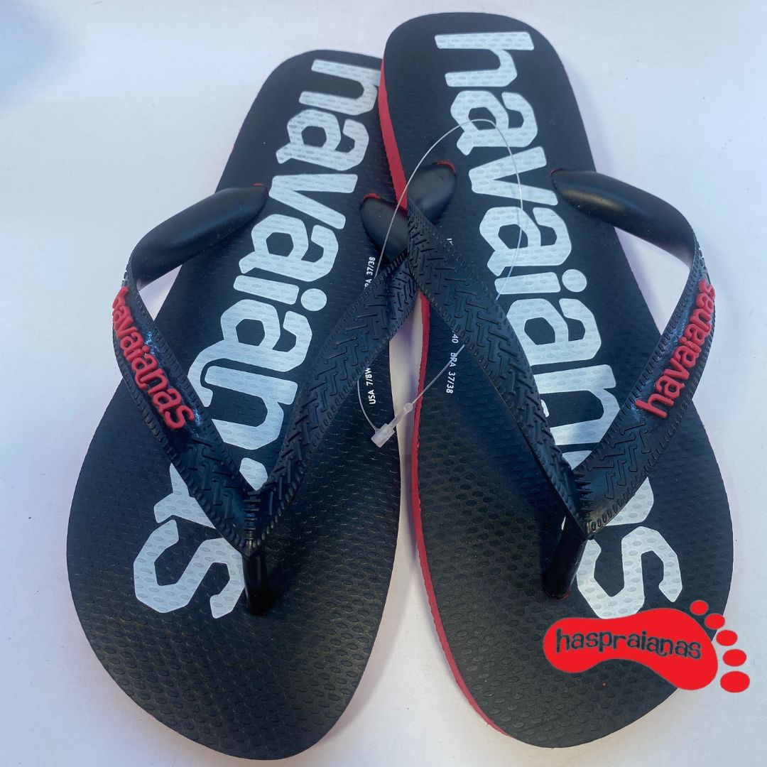 Chinelo Havaianas Top Logo Mania Vermelho Rubi