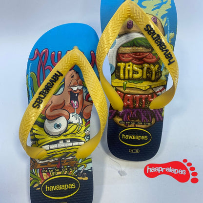 Chinelo Havaianas Kids Top SpongeBob Branco