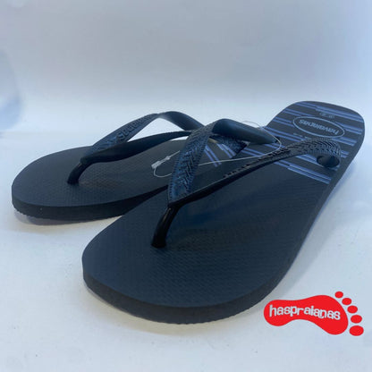 Chinelo Havaianas Top Basic PRET/PRET/AZUL