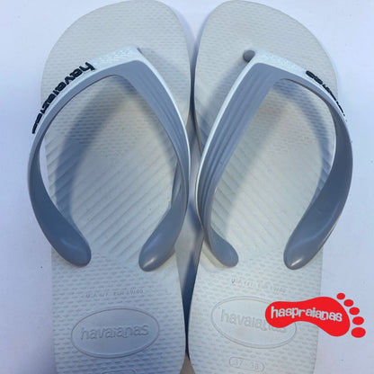 Chinelo Havaianas Dual Branco e Cinza Gelo