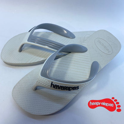 Chinelo Havaianas Dual Branco e Cinza Gelo