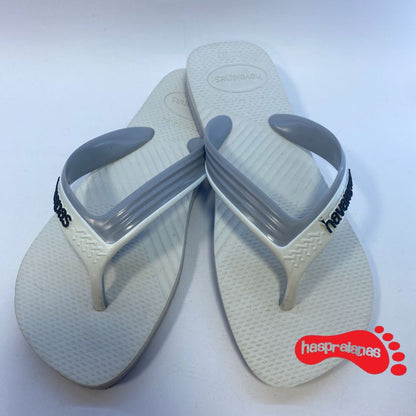 Chinelo Havaianas Dual Branco e Cinza Gelo