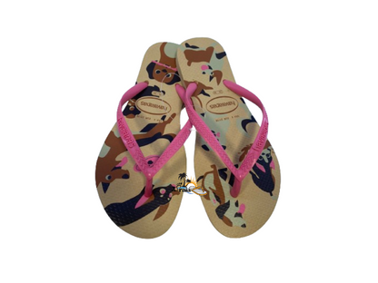 Chinelo Havaianas Slim Pets Dourado