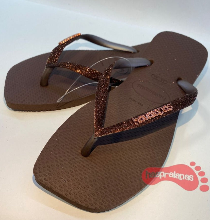 Chinelo Havaianas Slim Squared Glitter