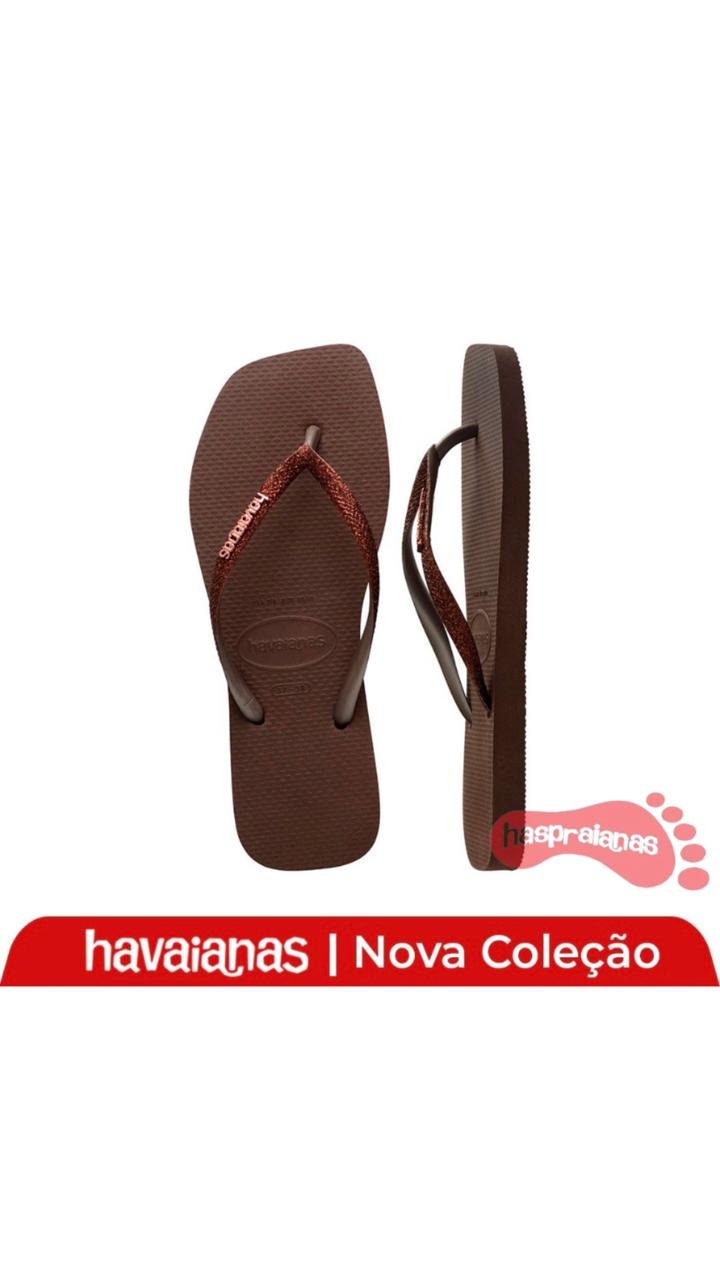 Chinelo Havaianas Slim Squared Glitter