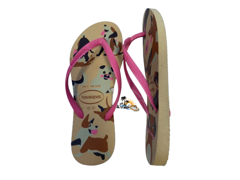 Chinelo Havaianas Slim Pets Dourado