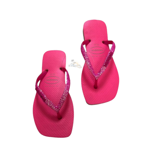 Chinelo Havaianas Slim Square G Neon